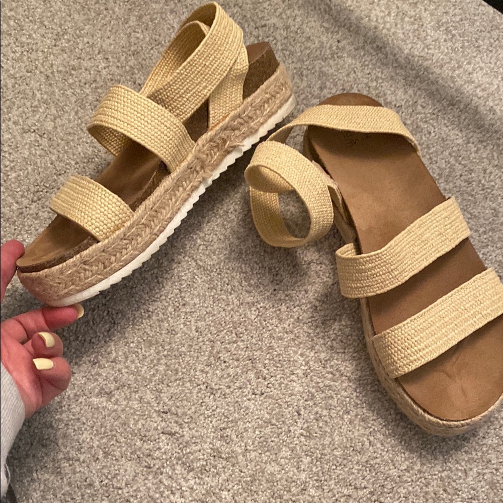 Women's Cream Espadrille Sandals